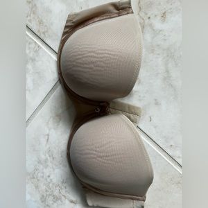 Strapless nude bra by Chantelle, size 32DDD.